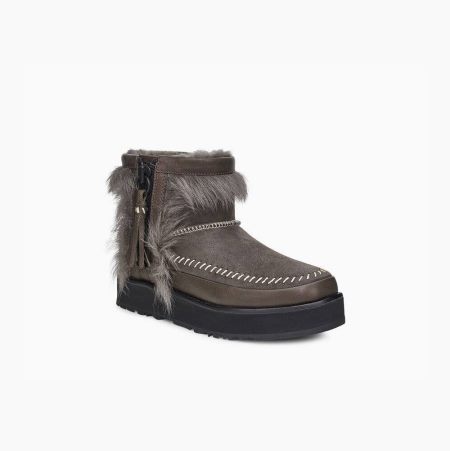 UGG Fluff Punk Black Olive Boots for Women (QHRT98467)